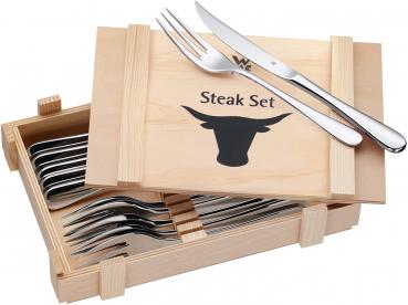 AKTION - WMF Steakbesteck 12-teilig, Steakbesteck Set für 6 Personen, Steakmesse